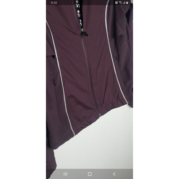 Brooks Shelter Technology Jacket Small Full Zip Burgundy Purple Running Cycling - Picture 9 of 11